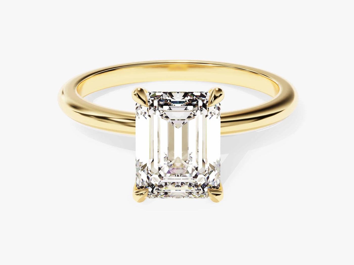 1.0CT Emerald Cut Solitaire Diamond Moissanite Engagement Ring