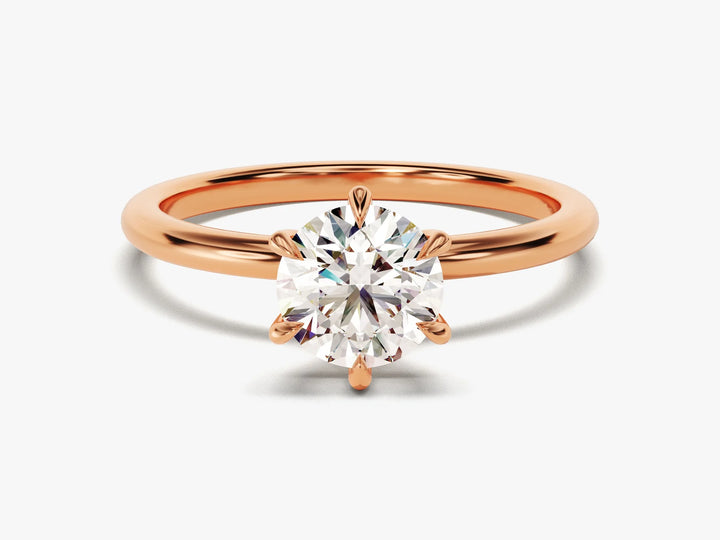 1.00CT Round Brilliant Diamond Solitaire Moissanite Engagement Ring