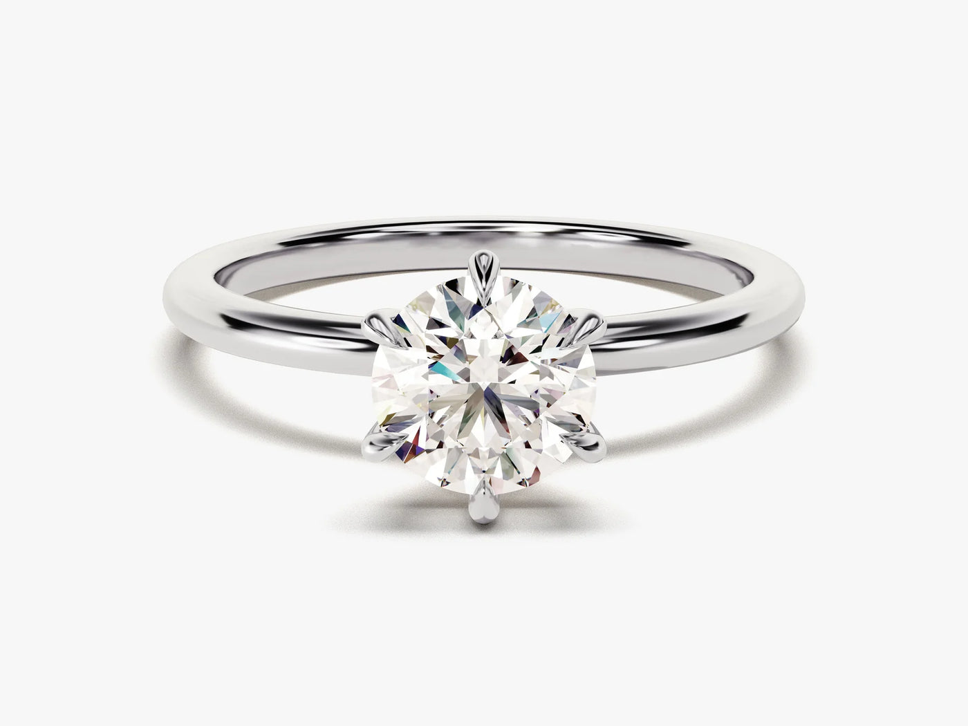 1.00CT Round Brilliant Diamond Solitaire Moissanite Engagement Ring