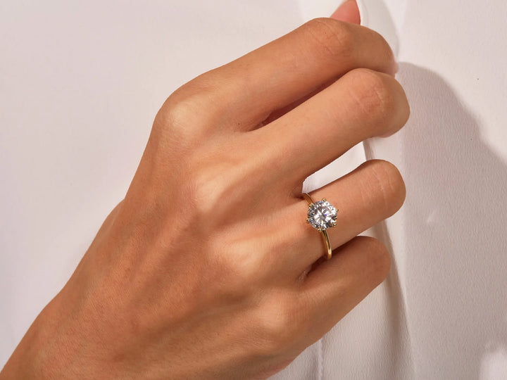 2.0CT Round Brilliant Cut Solitaire Diamond Moissanite Engagement Ring