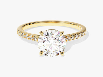 1.50CT Round Cut Diamond Pave Setting Moissanite Engagement Ring