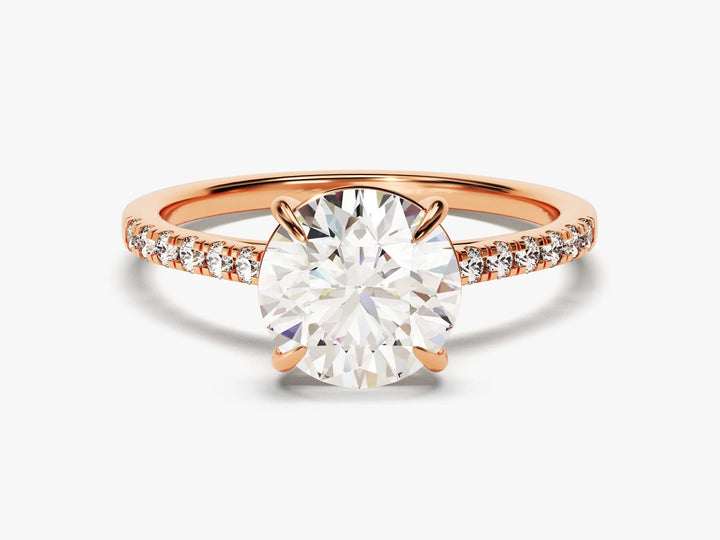 2.0CT Round Diamond Pave Setting Moissanite Engagement Ring