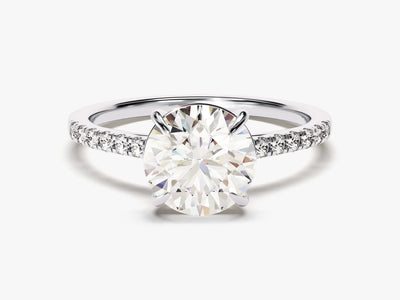 2.0CT Round Diamond Pave Setting Moissanite Engagement Ring