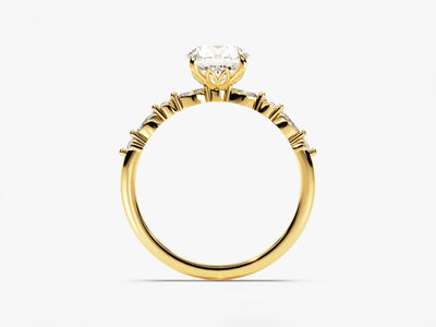 1.0 CT Round Diamond Pave Setting Moissanite Engagement Ring