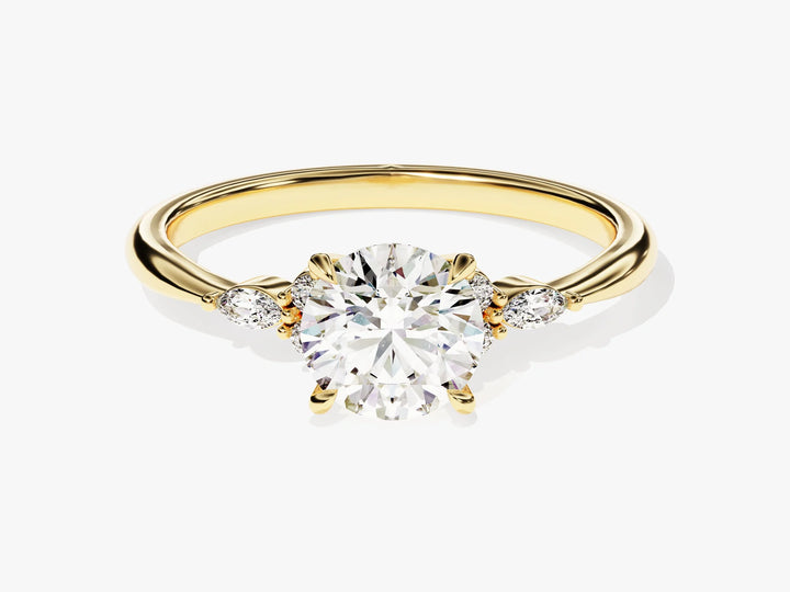 1.0 CT Round Diamond Cluster Setting Moissanite Engagement Ring