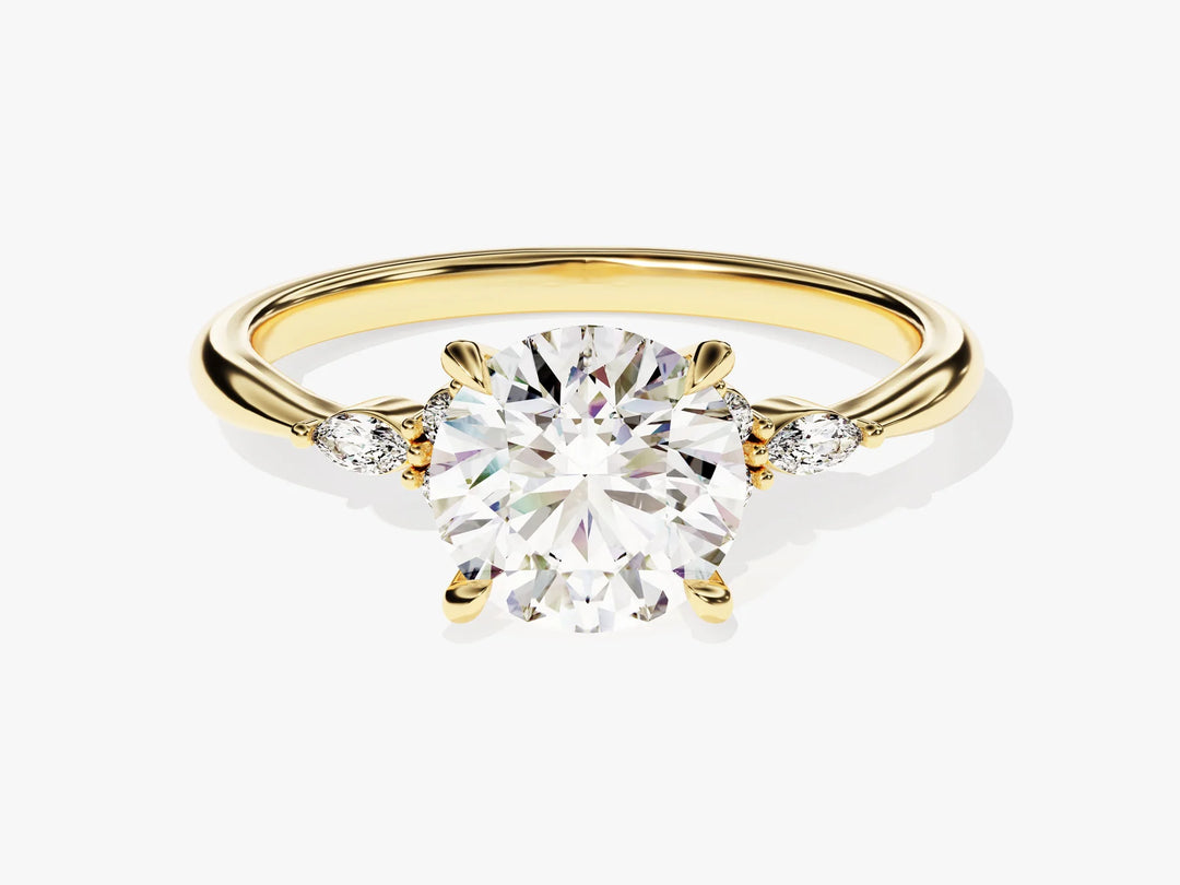 1.50CT Round Cut Diamond Cluster Setting Moissanite Engagement Ring