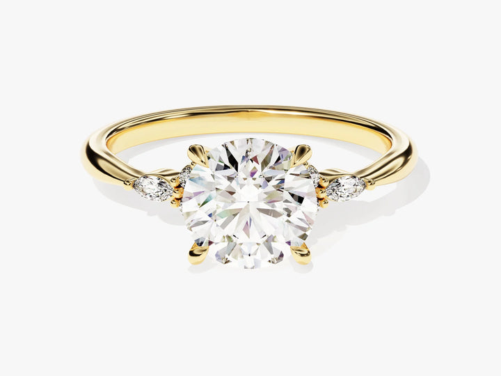 1.50CT Round Cut Diamond Cluster Setting Moissanite Engagement Ring