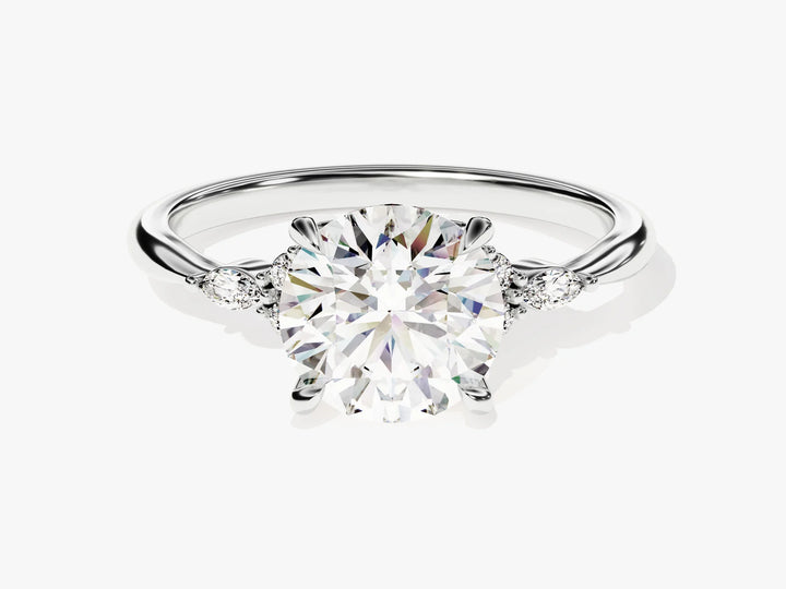 2.0CT Round Diamond Cluster Setting Moissanite Engagement Ring