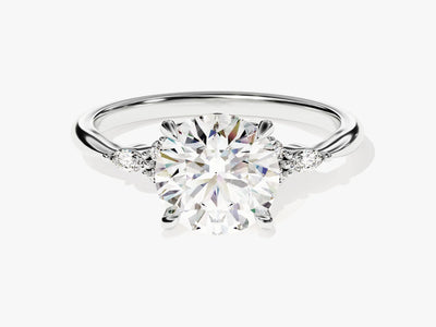 2.0CT Round Diamond Cluster Setting Moissanite Engagement Ring
