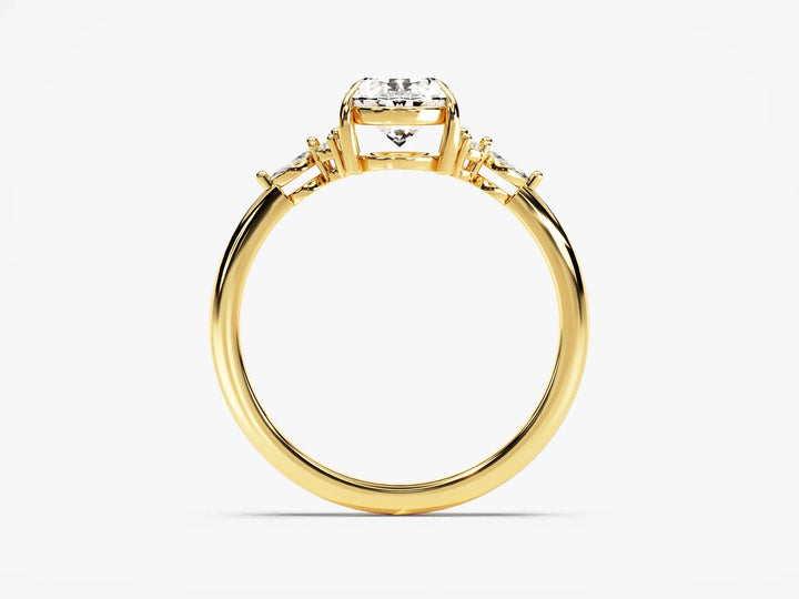 1.50CT Oval Cut Diamond Cluster Setting Moissanite Engagement Ring
