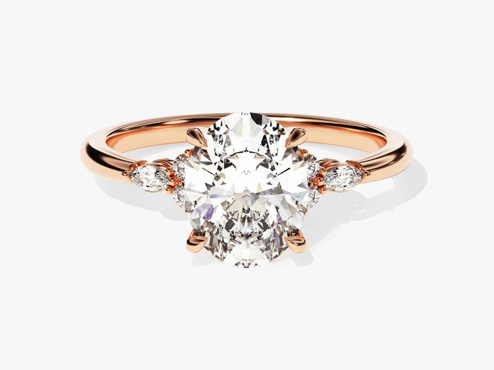 2.0CT Oval Diamond Cluster Setting Moissanite Engagement Ring