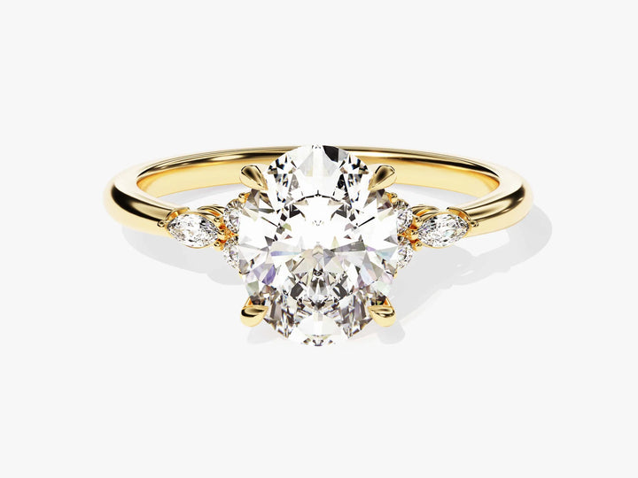 2.0CT Oval Diamond Cluster Setting Moissanite Engagement Ring