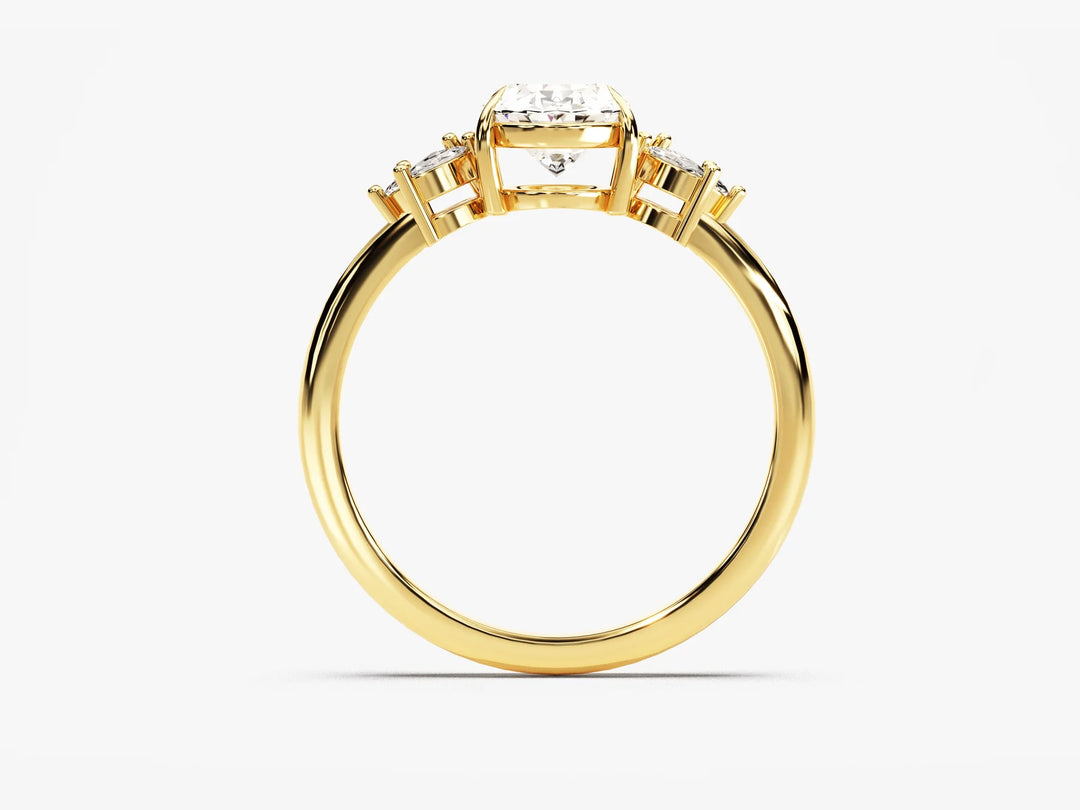 1.50CT Oval Diamond Cluster Setting Moissanite Engagement Ring