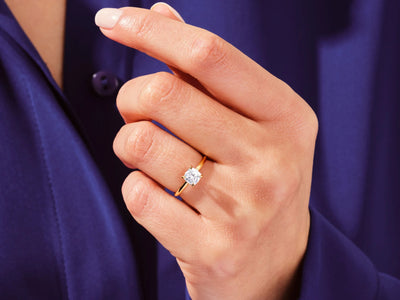 1.0CT Cushion Cut Solitaire Diamond Moissanite Engagement Ring