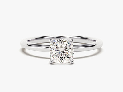 1.0CT Cushion Cut Solitaire Diamond Moissanite Engagement Ring