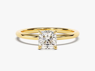 1.0CT Cushion Cut Solitaire Diamond Moissanite Engagement Ring