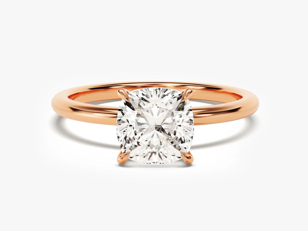 2.0CT Cushion Cut Solitaire Diamond Moissanite Engagement Ring
