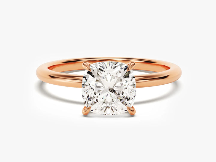 2.0CT Cushion Cut Solitaire Diamond Moissanite Engagement Ring