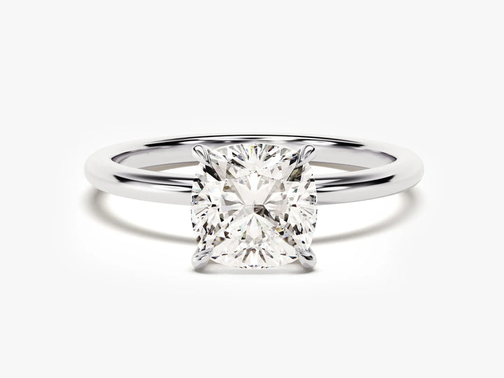 2.0CT Cushion Cut Solitaire Diamond Moissanite Engagement Ring