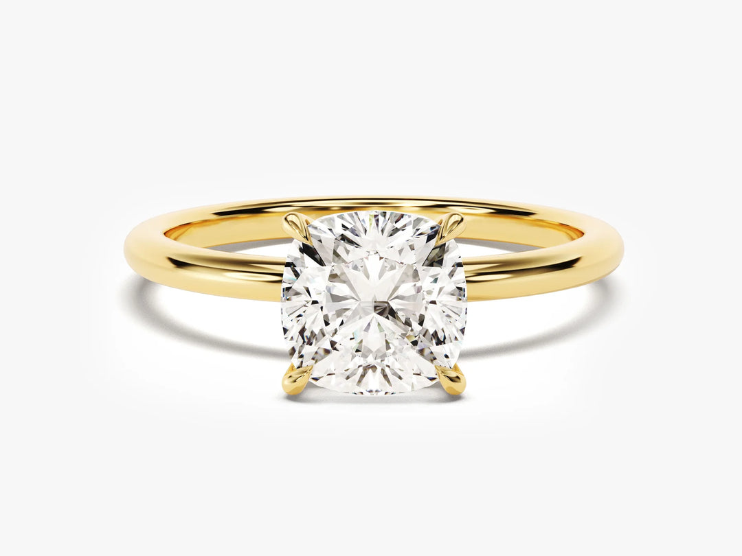 2.0CT Cushion Cut Solitaire Diamond Moissanite Engagement Ring