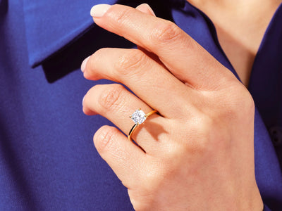 2.0CT Cushion Cut Solitaire Diamond Moissanite Engagement Ring