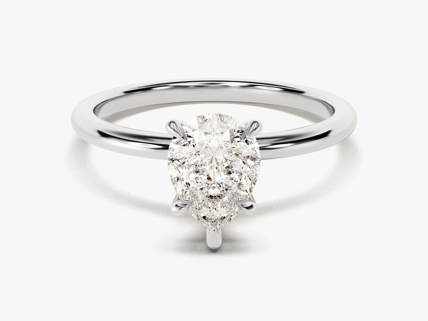 1.50CT Pear Cut Solitaire Diamond Moissanite Engagement Ring