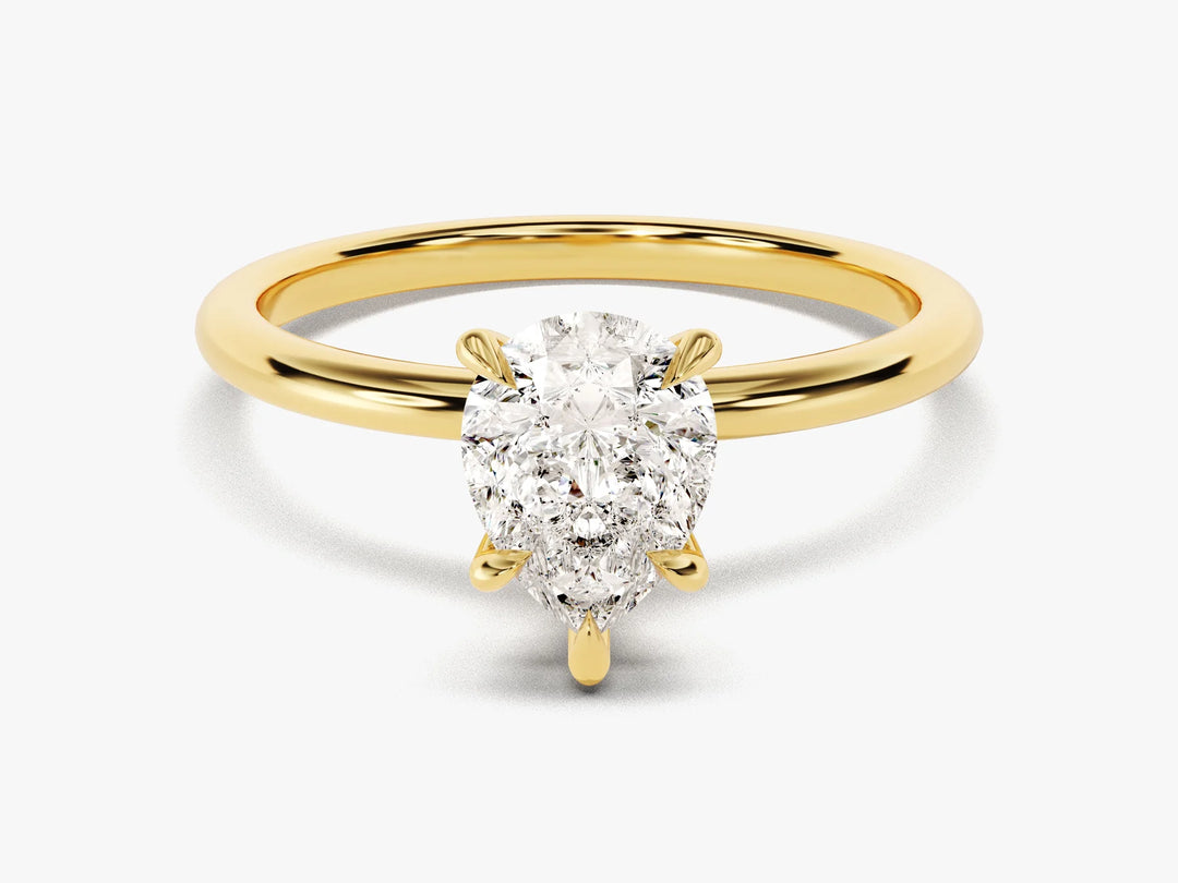 1.50CT Pear Cut Solitaire Diamond Moissanite Engagement Ring