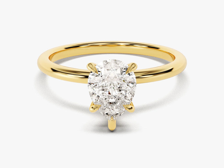 1.50CT Pear Cut Solitaire Diamond Moissanite Engagement Ring