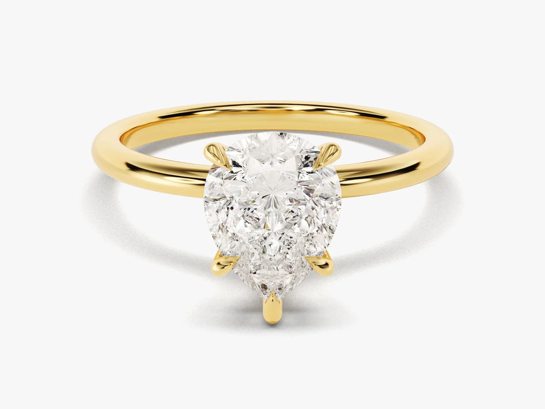 2.0CT Pear Cut Solitaire Diamond Moissanite Engagement Ring