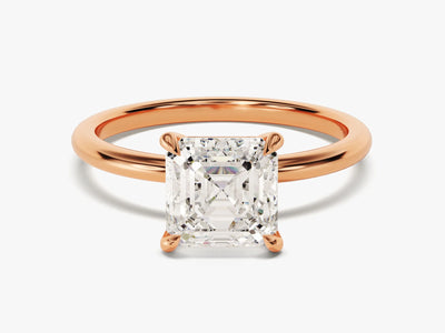 2.0 CT Asscher Cut Diamond Solitaire Moissanite Engagement Ring