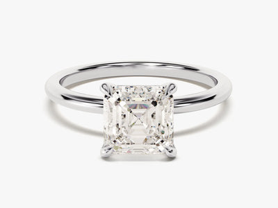 2.0 CT Asscher Cut Diamond Solitaire Moissanite Engagement Ring
