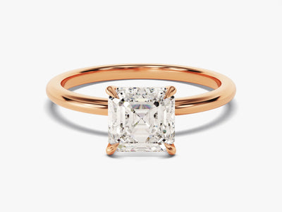 1.50CT Asscher Cut Solitaire Diamond Moissanite Engagement Ring