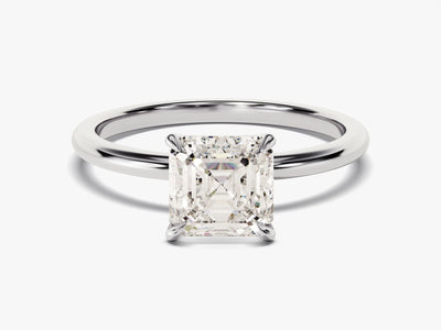 1.50CT Asscher Cut Solitaire Diamond Moissanite Engagement Ring
