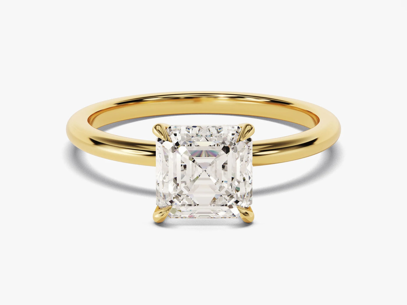 1.50CT Asscher Cut Solitaire Diamond Moissanite Engagement Ring