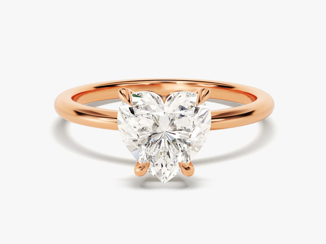 2.0CT Heart Cut Diamond Solitaire Moissanite Engagement Ring