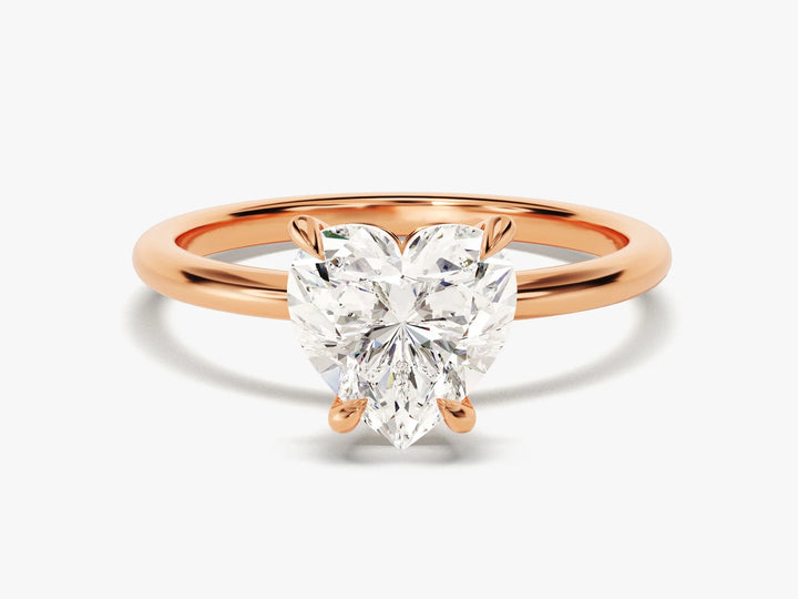 2.0CT Heart Cut Diamond Solitaire Moissanite Engagement Ring