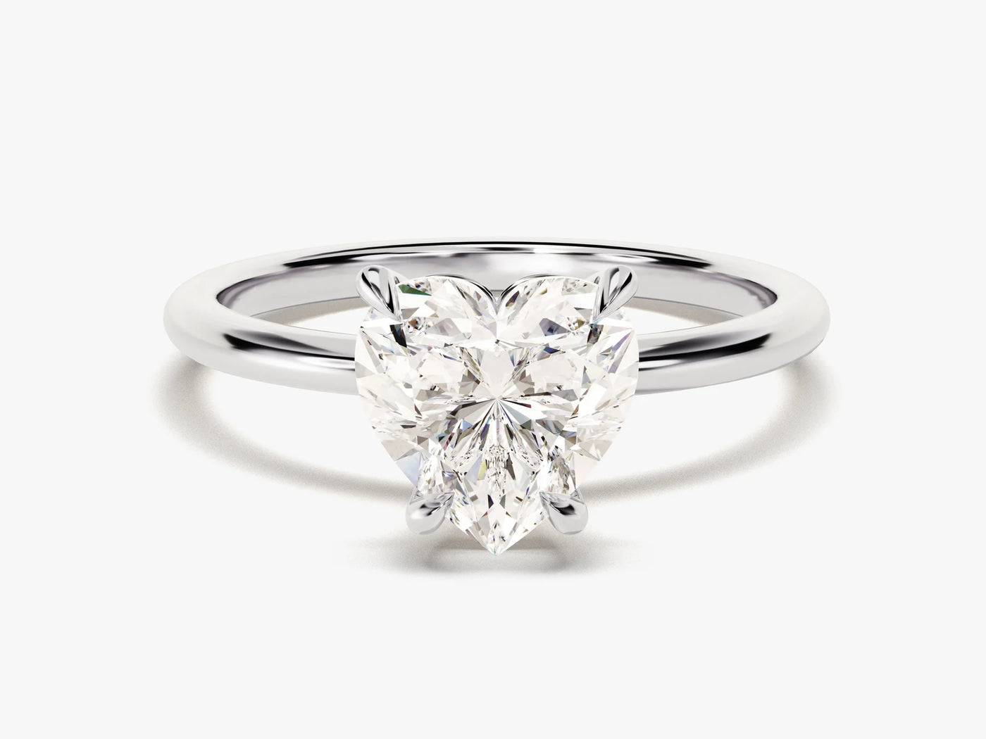 2.0CT Heart Cut Diamond Solitaire Moissanite Engagement Ring