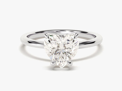 2.0CT Heart Cut Diamond Solitaire Moissanite Engagement Ring