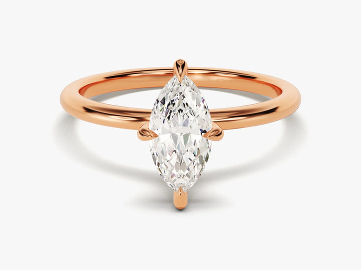 1.0CT Marquise Diamond Solitaire Moissanite Engagement Ring