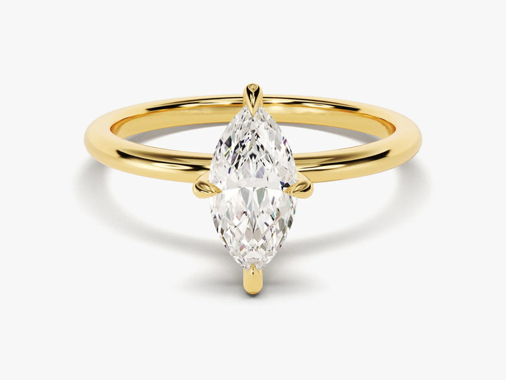 1.0CT Marquise Diamond Solitaire Moissanite Engagement Ring