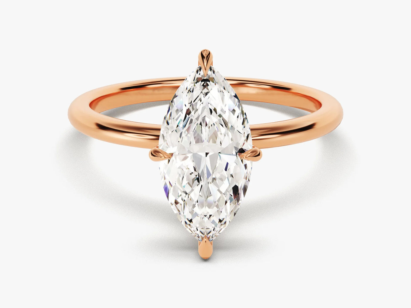 2.0CT Marquise Diamond Solitaire Moissanite Engagement Ring