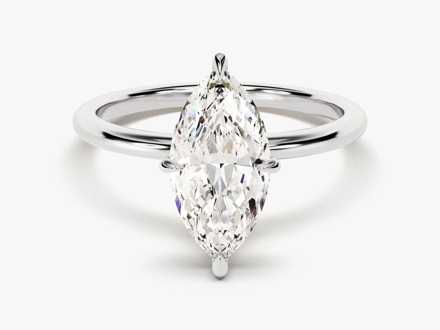 2.0CT Marquise Diamond Solitaire Moissanite Engagement Ring