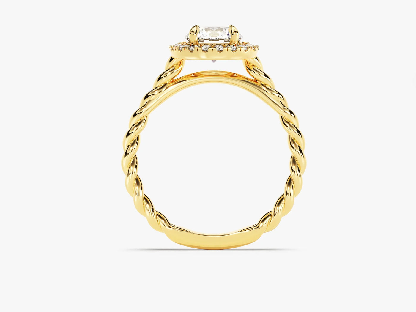 1.0CT Round Brilliant Diamond Halo Setting Moissanite Engagement Ring