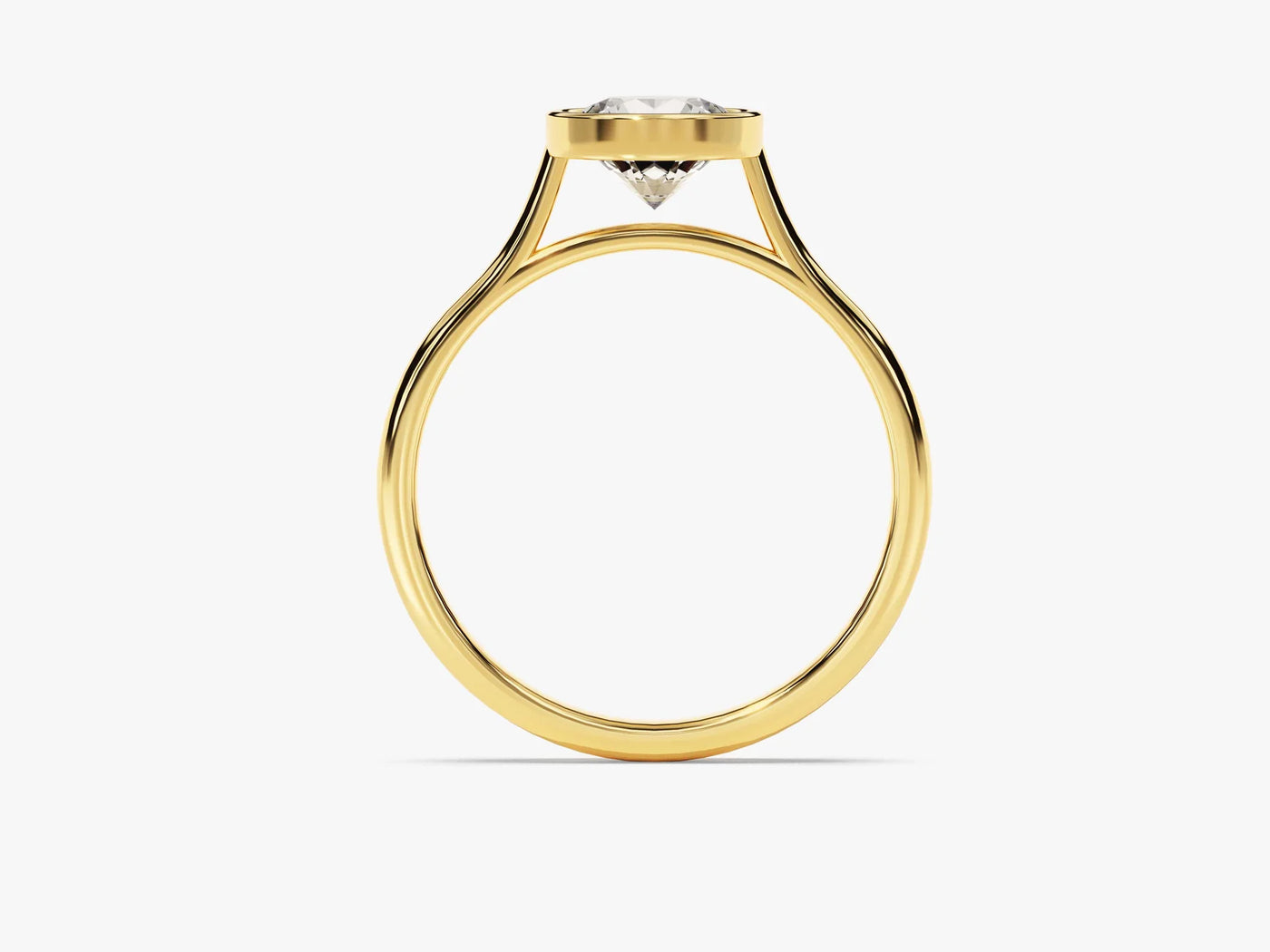 1.0CT Round Brilliant Diamond Bezel Solitaire Moissanite Engagement Ring