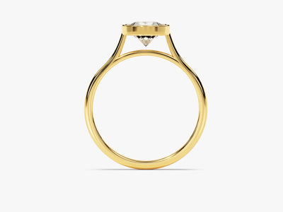 1.0CT Round Brilliant Diamond Bezel Solitaire Moissanite Engagement Ring