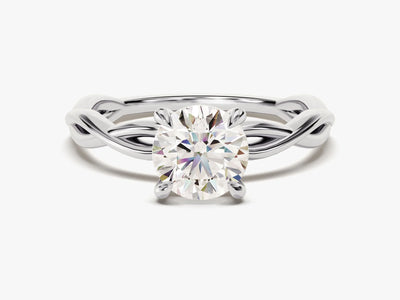 1.0CT Round Brilliant Diamond Solitaire Moissanite Engagement Ring