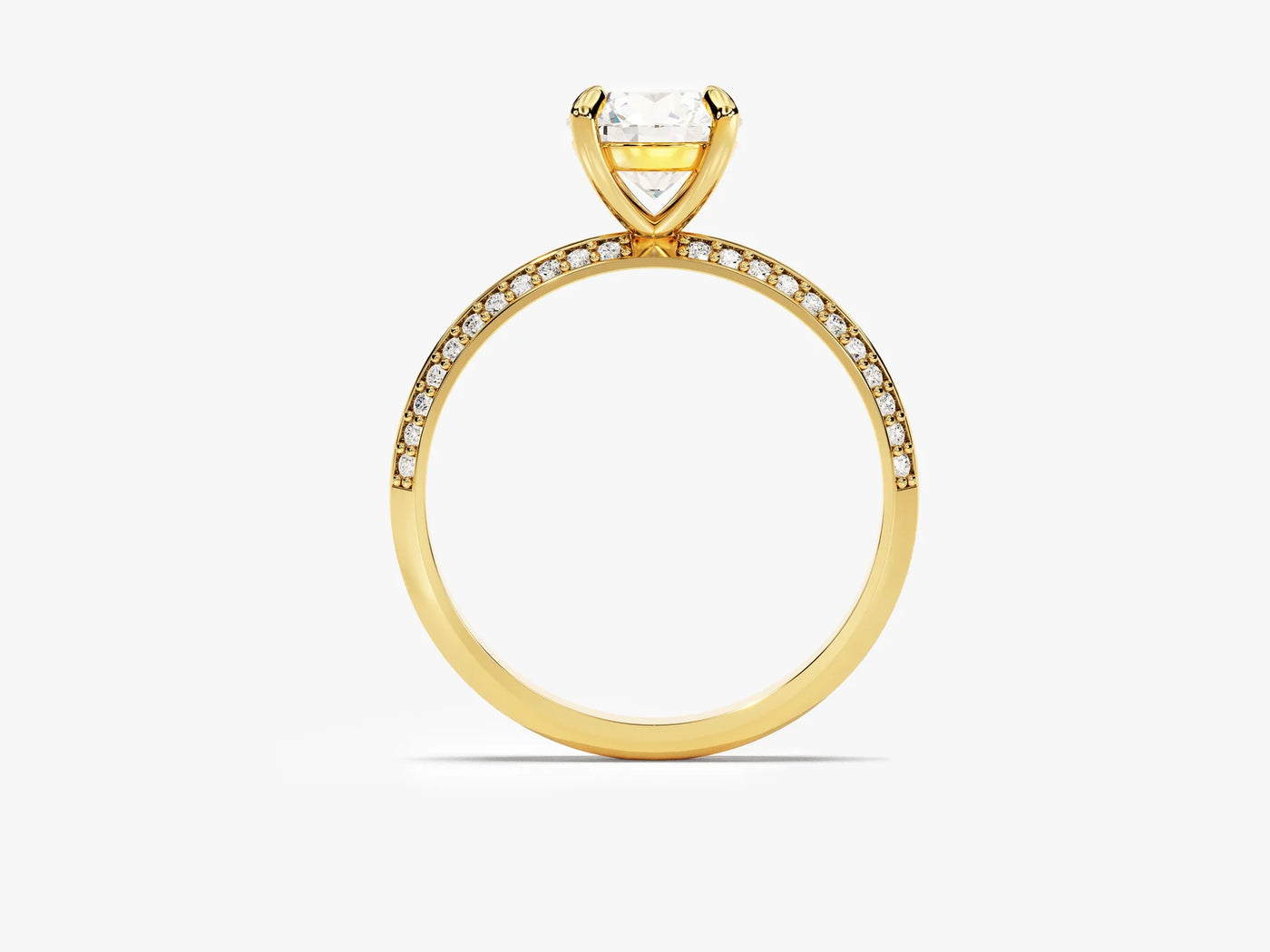 1.0 CT Round Cut Diamond Milgrain Pave Setting Moissanite Engagement Ring