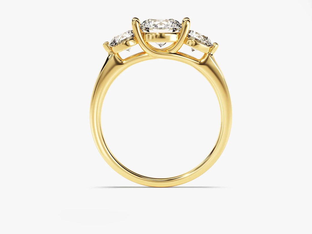 1.0CT Round Diamond Three Stone Setting Moissanite Engagement Ring
