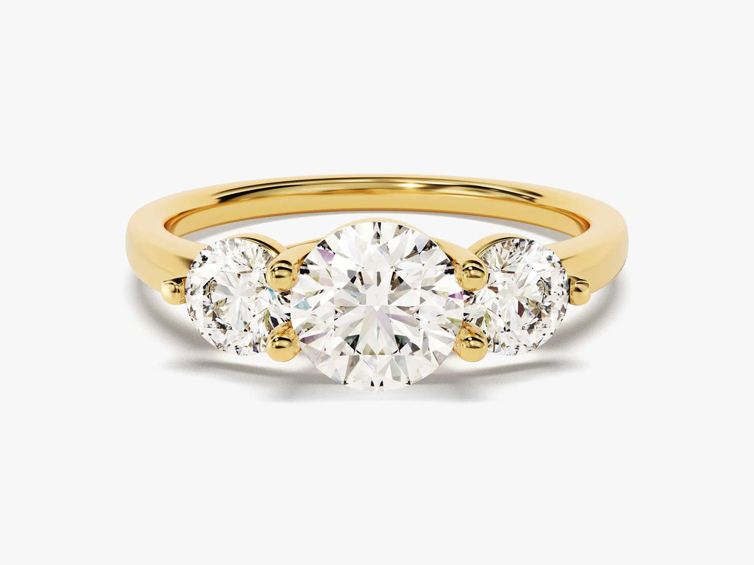 1.0CT Round Diamond Three Stone Setting Moissanite Engagement Ring