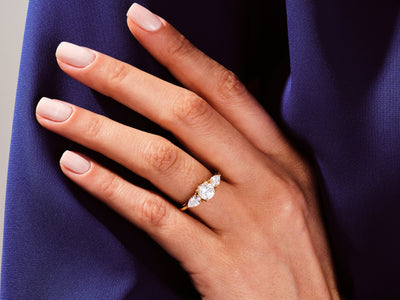 1.50CT Round Brilliant Diamond Three Stone Setting Moissanite Engagement Ring